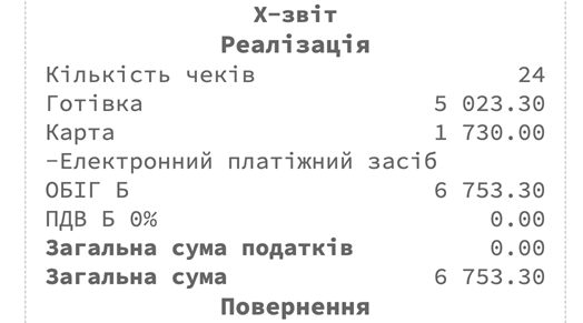 Приклад некоректного відображення даних оплати у звіті